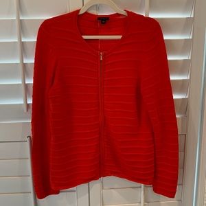 Ann Taylor Factory Red Zip Sweater